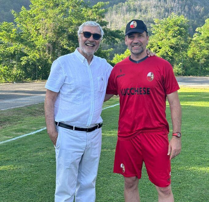Il presidente Andrea Bulgarella e il tecnico Giorgio Gorgone uniti nell’avventura rossonera