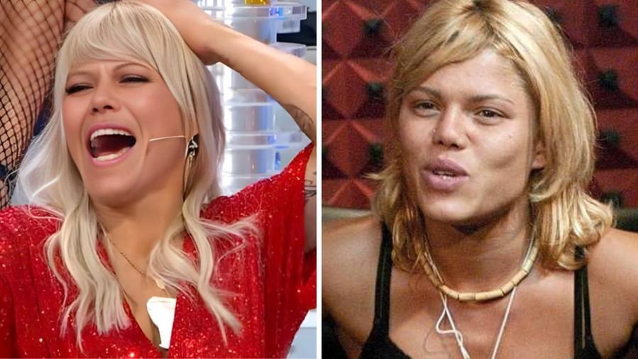 A sinistra Floriana Secondi a Ciao Darwin a destra nel 2003 al Grande Fratello 