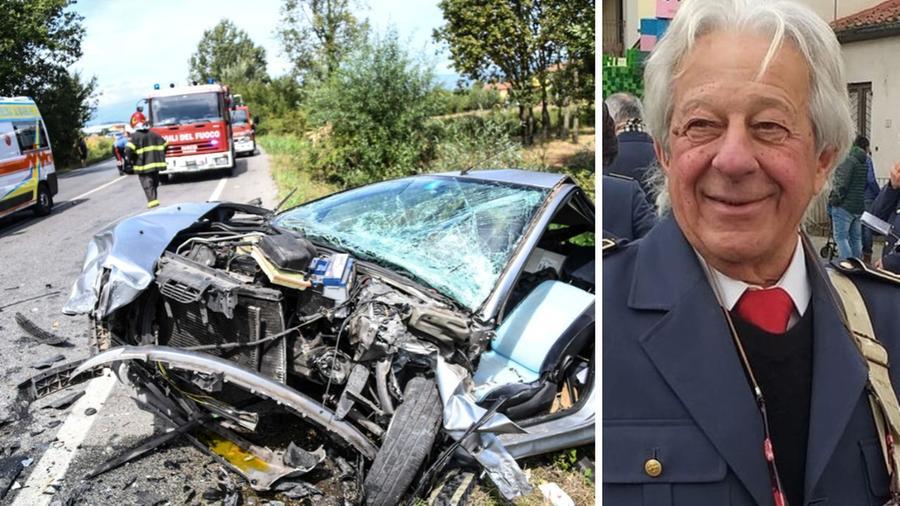 
	L&rsquo;auto del 75enne dopo lo schianto e la vittima&nbsp;Aldo Dell&rsquo;Aringa

