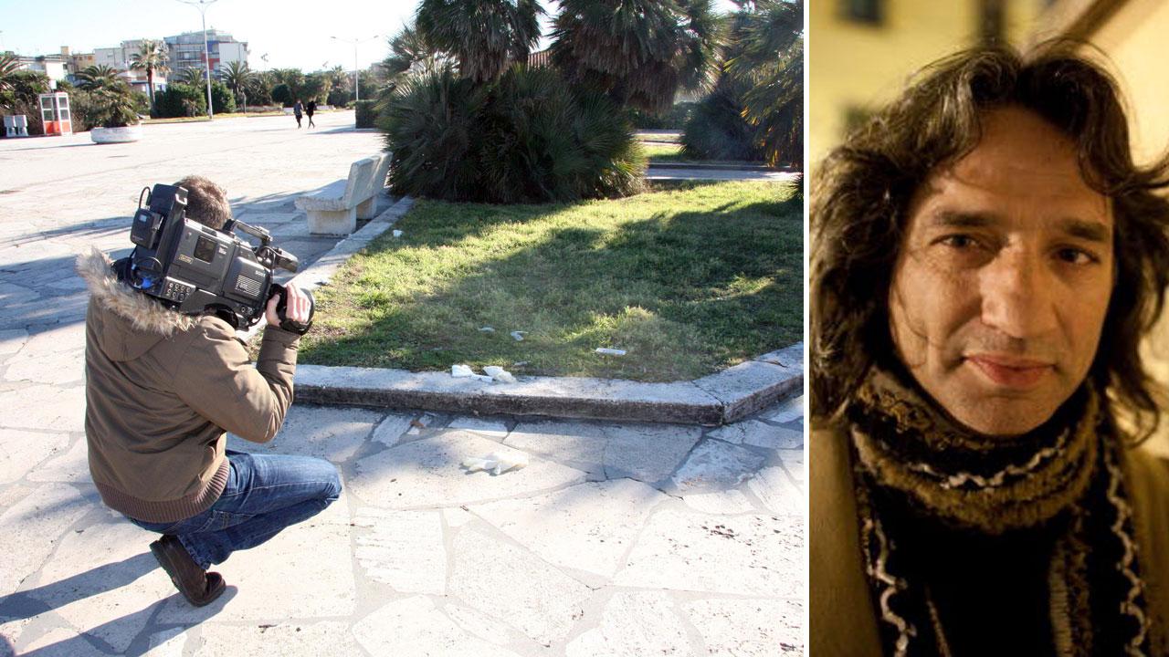 L’aiuola della Terrazza della Repubblica nella quale fu lasciato dagli amici Franco Panariello (nella foto a destra) in una notte di fine dicembre del 2011