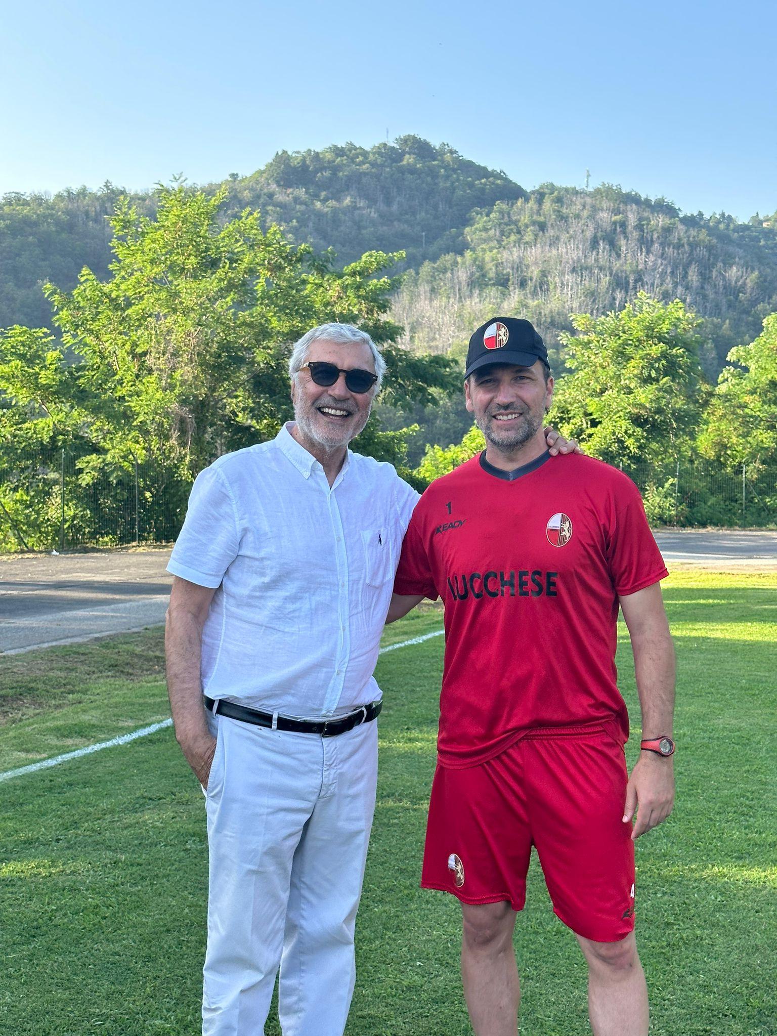 Il presidente Andrea Bulgarella e il mister Giorgio Gorgone durante il ritiro estivo a Il Ciocco