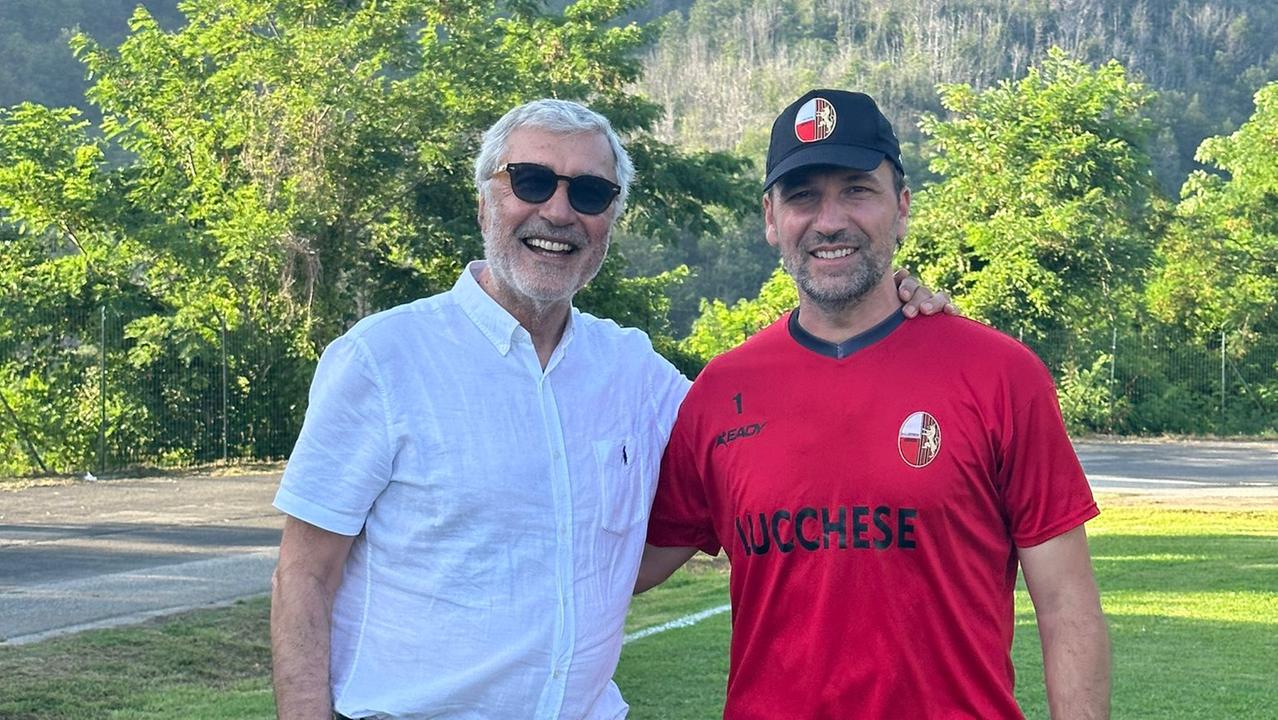 Il presidente Andrea Bulgarella e il mister Giorgio Gorgone durante il ritiro estivo a Il Ciocco