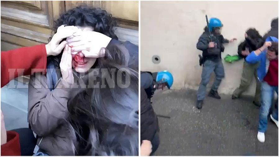 
	Una manifestante ferita a Firenze e le cariche della polizia a Pisa

