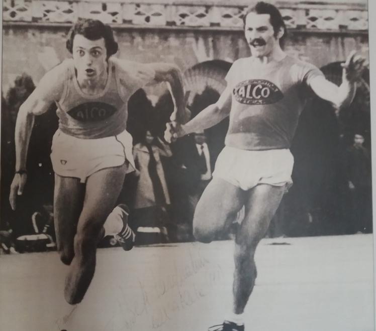 
	Da sinistra Pietro Mennea e Pasqualino Abeti durante il primato mondiale stabilito a Barletta nel 1972

