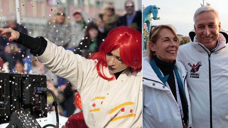 Una bella foto scattata durante il corso mascherato come simbolo del Carnevale di Viareggio (foto Paglianti)