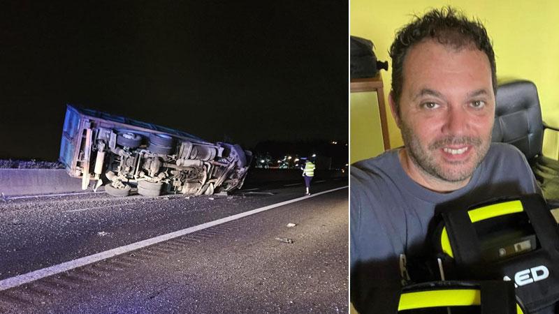 La foto scattata quella notte da Santini. Andrea Santini Cecinese rimasto coinvolto nell’incidente sull’A12 giovedì scorso