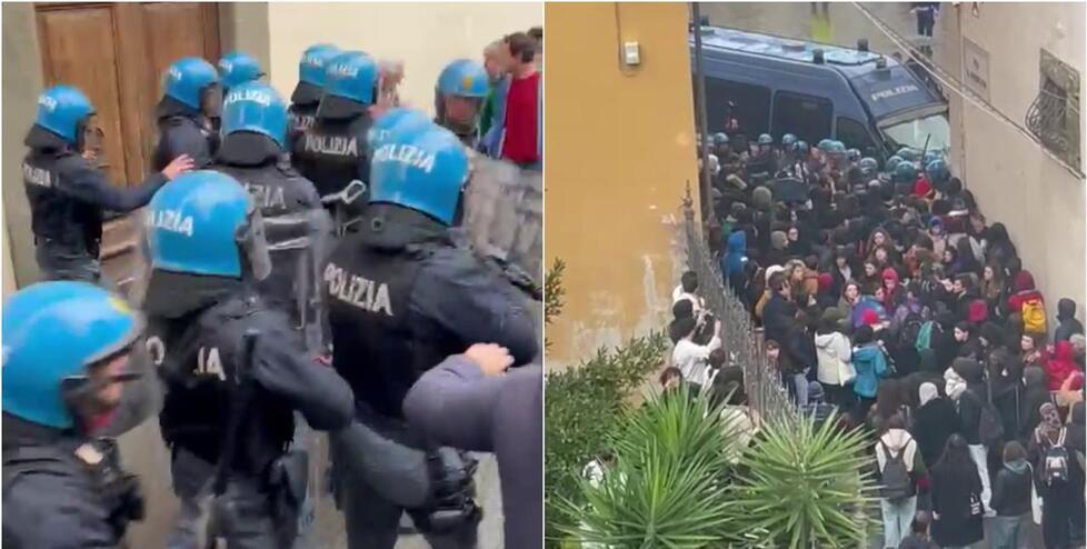 Immagini simbolo della carica della polizia sul corteo