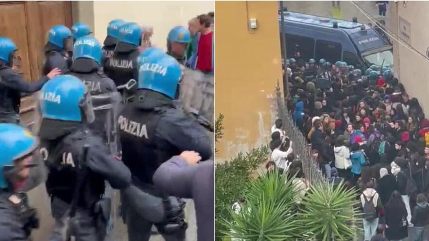 Immagini simbolo della carica della polizia sul corteo