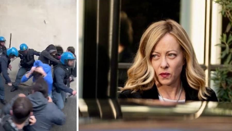 Gli studenti manganellati a Pisa e la premier Giorgia Meloni