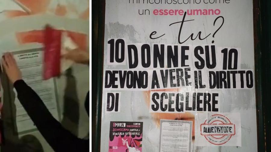 
	I cartelli coperti da Non Una di Meno

