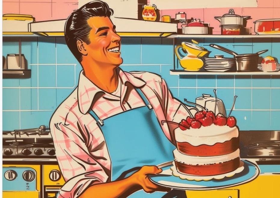 Quando l’arte pop ribalta i ruoli di genere: il casalingo perfetto creato grazie all’Ai 