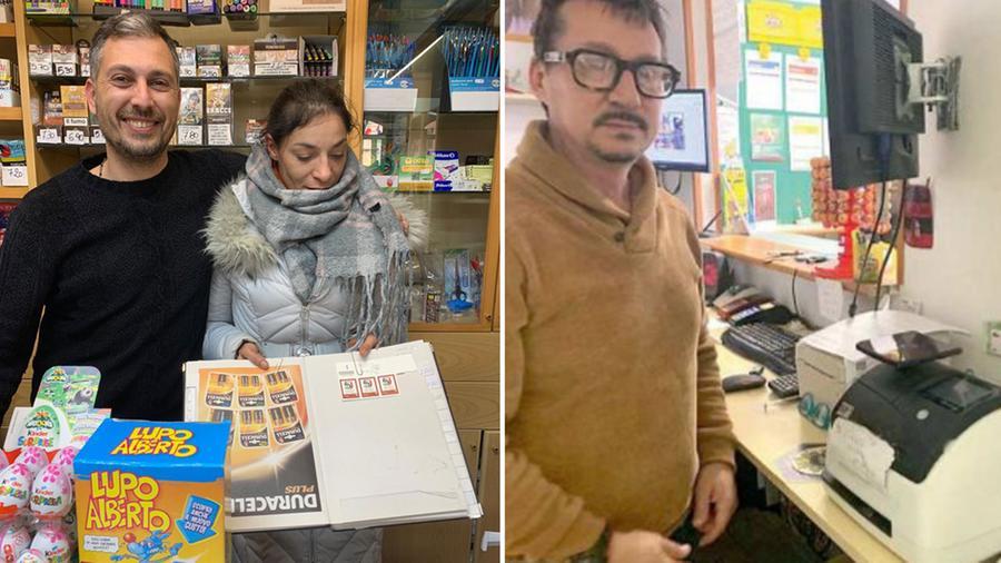I tabaccai Luigi Fabozzo e Monica del Giacco, al centro Moris Stolzi