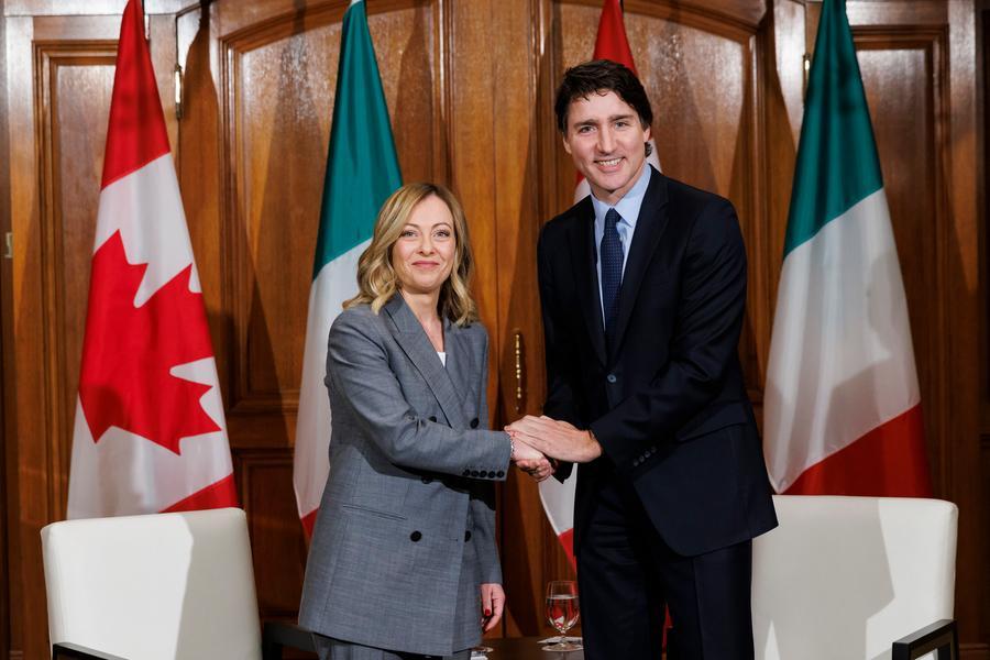 
	Giorgia Meloni e il primo ministro canadese Justin Trudeau

