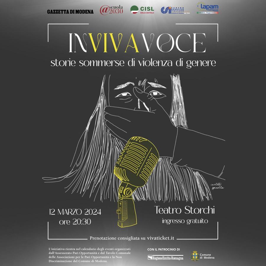 Modena, “Invivavoce - storie sommerse di violenza” allo Storchi: ingresso gratuito, biglietti su vivaticket.it