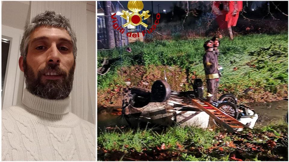 Davide Guerrazzi e il recupero dell’auto nel fosso di via Lucchese