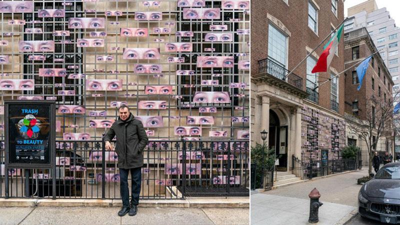 Vittorio Corsini e lo “Guardo su Peccioli” presentato nella mostra a New York (Foto Andrea Testi)