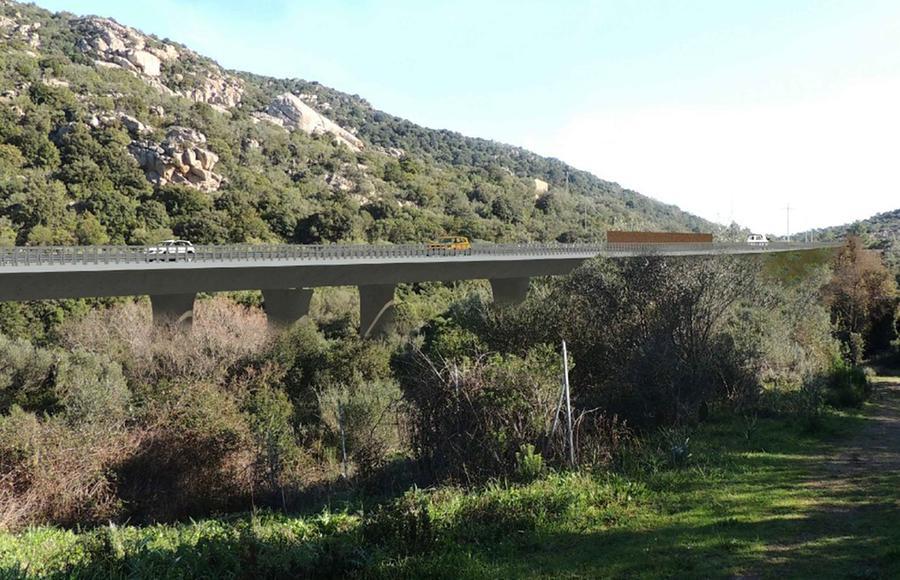 
	Il rendering della nuova strada. Il progetto prevede la realizzazione di viadotti e gallerie

