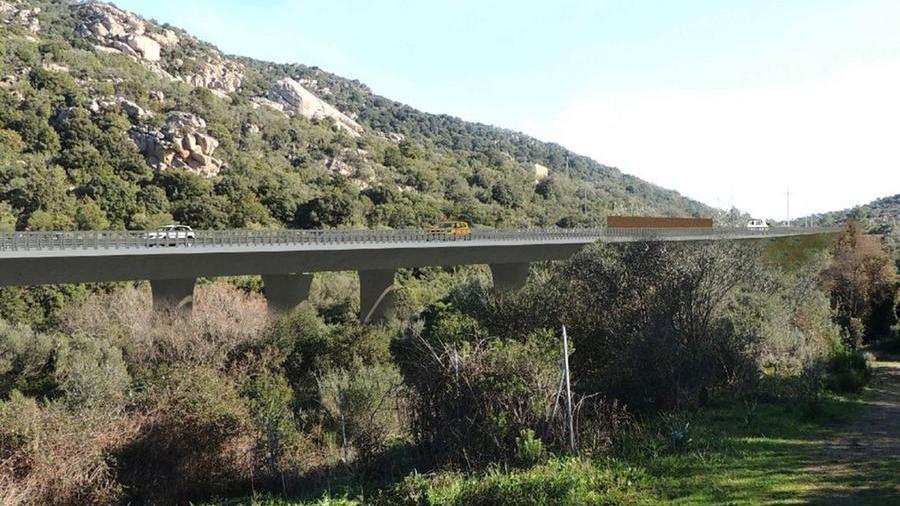 Il rendering della nuova strada. Il progetto prevede la realizzazione di viadotti e gallerie
