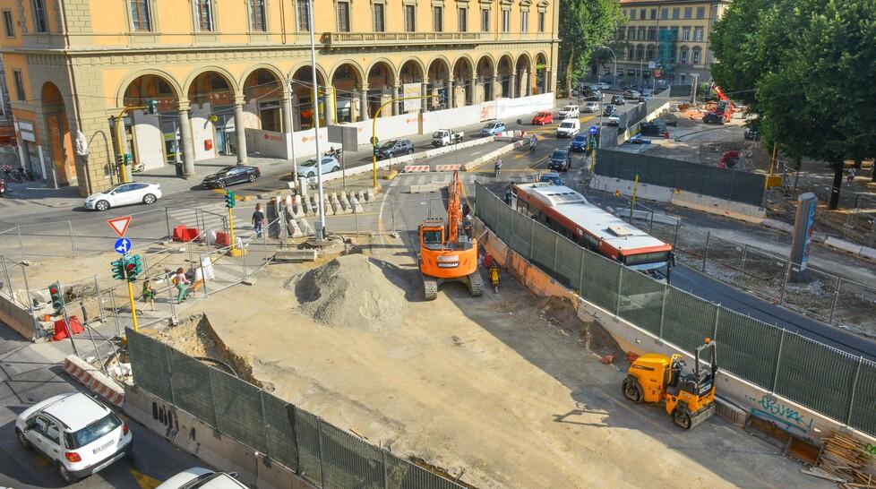 I lavori della tramvia visti dall’alto