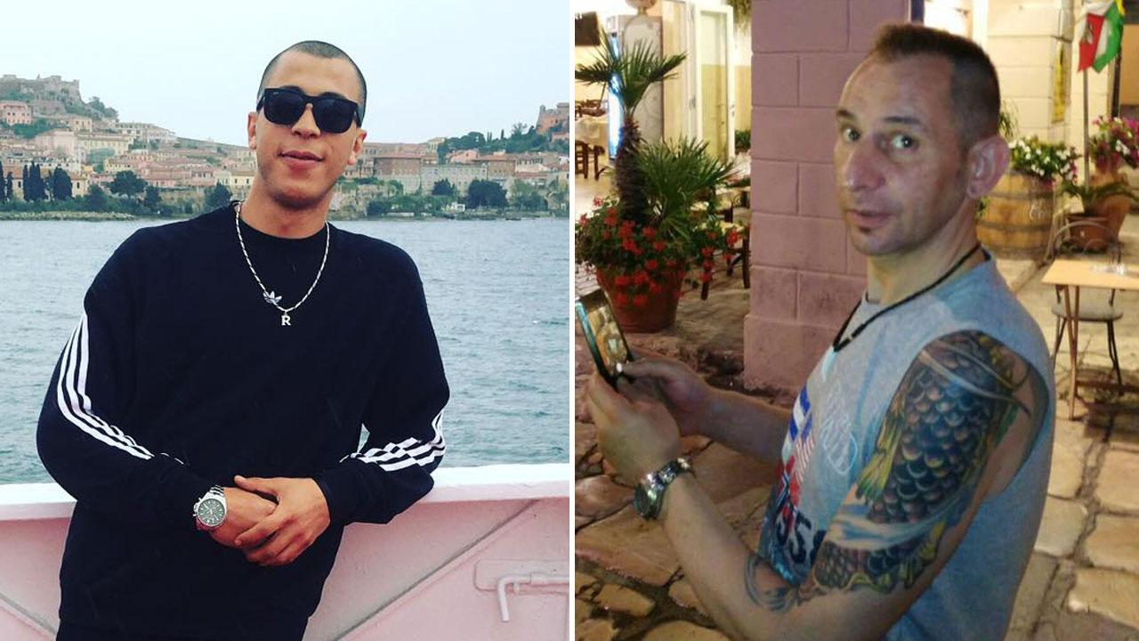 A sinistra Mounir Ghallab e a destra la vittima, il 52enne aiuto-cuoco Angelo Carugati