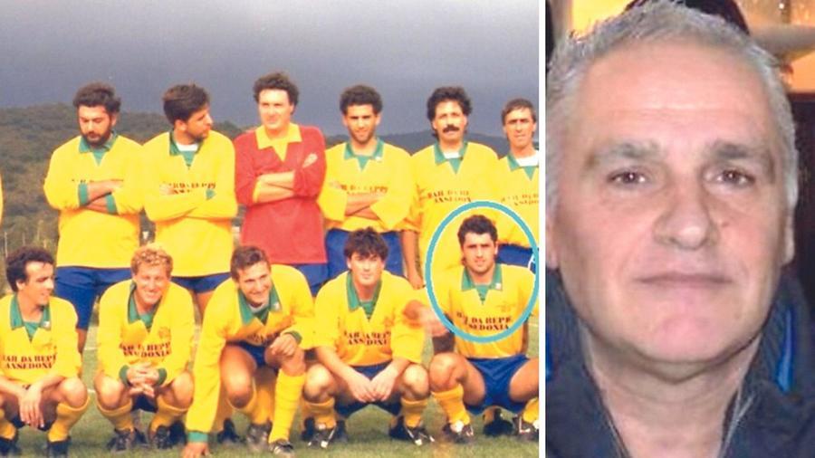 
	Maurizio Maiuri con la sua squadra (&egrave; il primo in basso a destra) e in una foto recente

