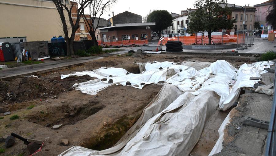 Il cantiere di piazza Manno a Oristano