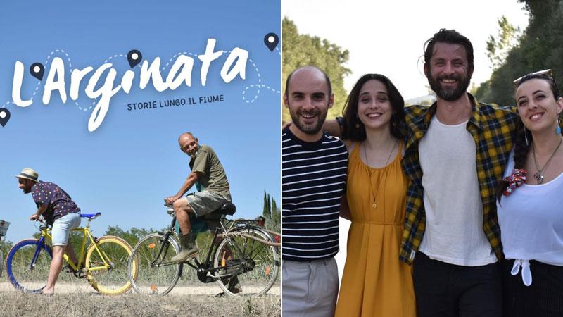 Il manifesto ideato per l’iniziativa e il gruppo di Confine Zero con Francesco Tozzi, Chiara Benicchi, Guido Targetti e Alessia Zannon