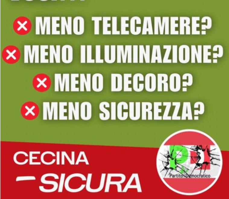 Cecina, forato dai proiettili il logo del Pd: bufera per il post di un candidato