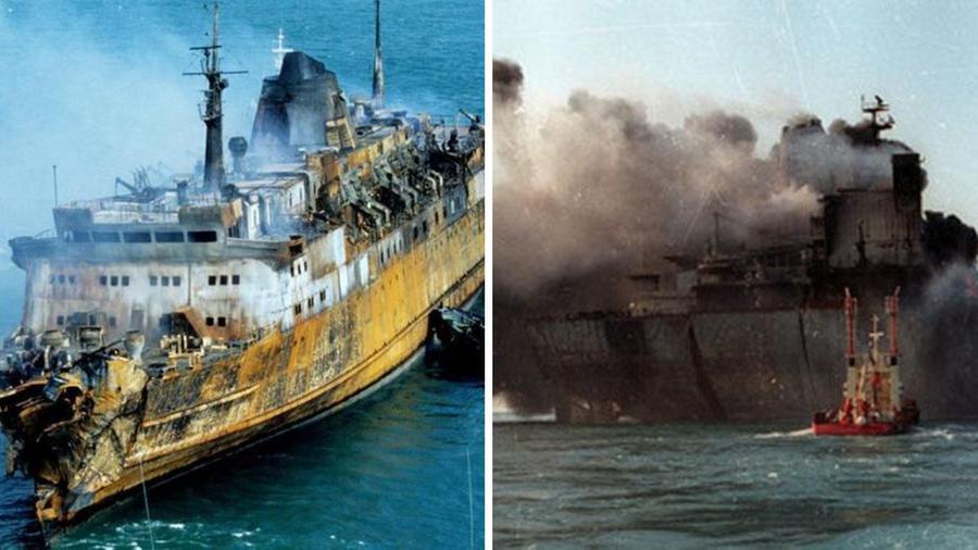 
	Due momenti dell'incidente della Moby Prince a Livorno

