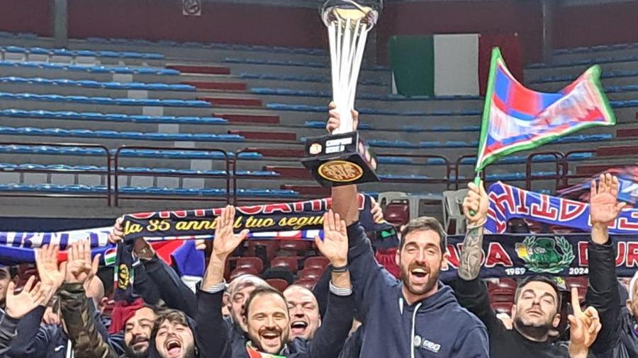 Herons festeggiati al Palaterme dopo la vittoria in Coppa Italia
