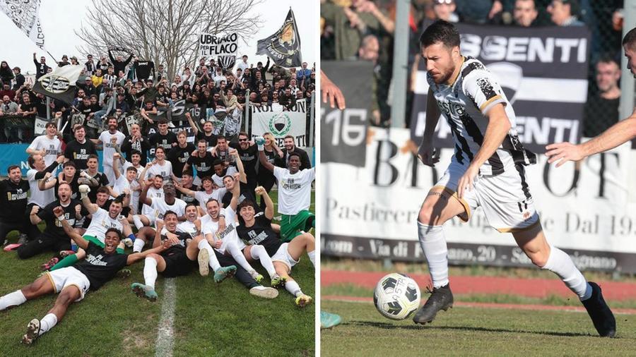 
	La festa dei giocatori del Siena ed Elia Galligani in azione (Foto Fb: Siena Fc)

