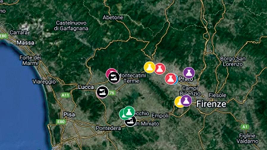 La mappa che mostra la situazione dopo l'analisi dei corsi d'acqua