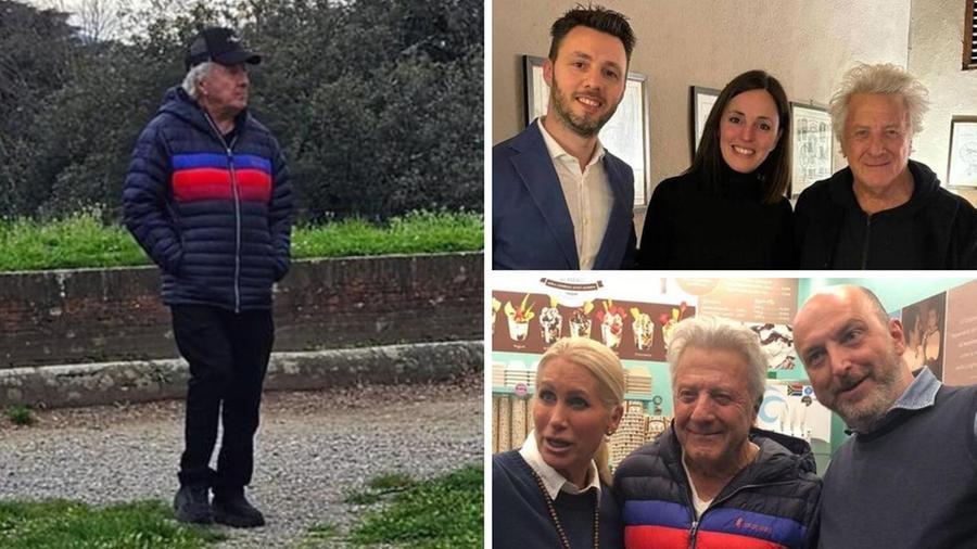 
	A sinistra Dustin Hofmann sulle mura, a destra in alto a La Buca e sotto alla gelateria Pacini


