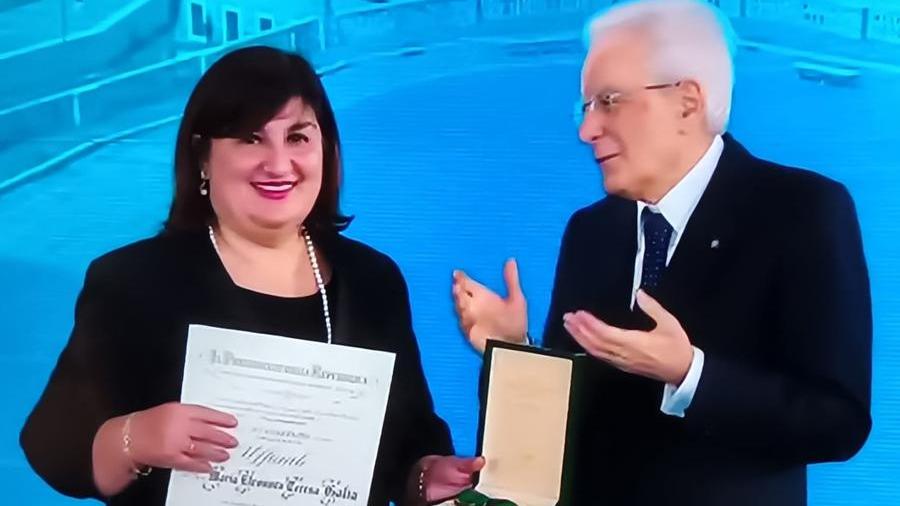 Eleonora Galia premiata al Quirinale da Sergio Mattarella