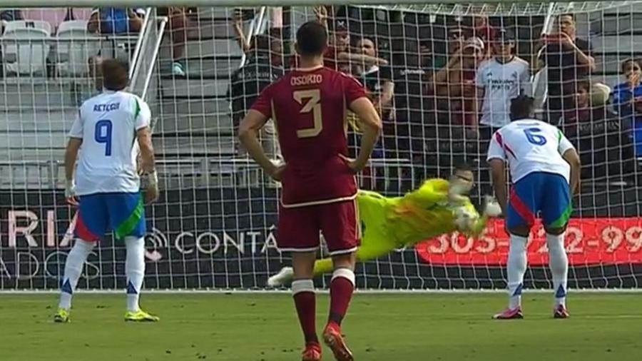 
	Donarumma para il calcio di rigore di Rondon dopo due minuti di match (Rai)

