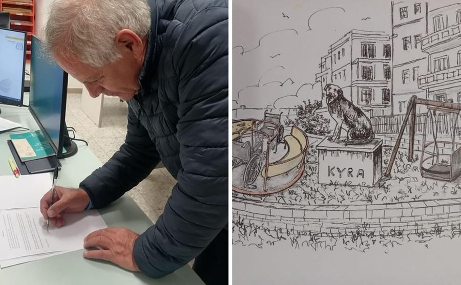Livorno e il parco inclusivo di Kyra, Bartoli dona la statua del cane e i fondi raccolti al Comune