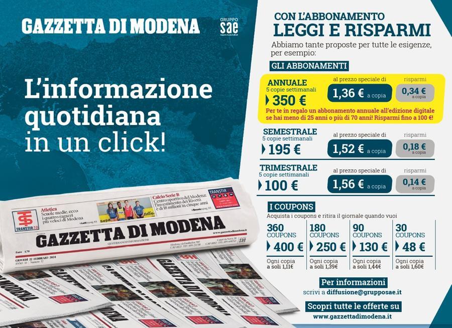Abbonamenti e coupon, leggere la Gazzetta di Modena conviene: le nuove offerte per risparmiare