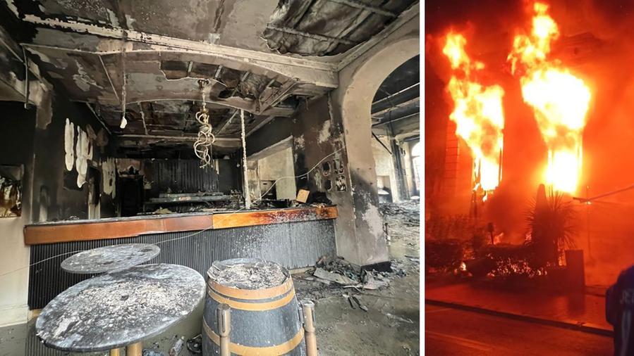 L'incendio (vigili del fuoco) e i danni (foto Paolo Nucci)