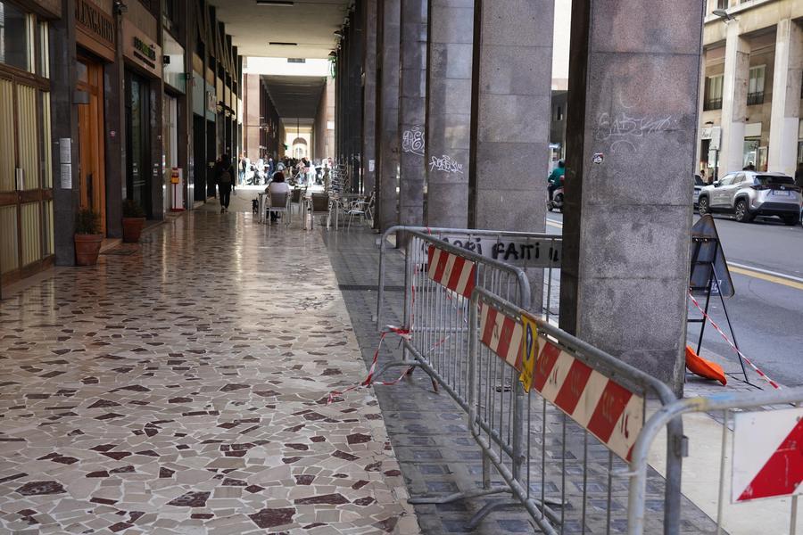 
	Una veduta di via Grande durante i lavori (foto Silvi)


