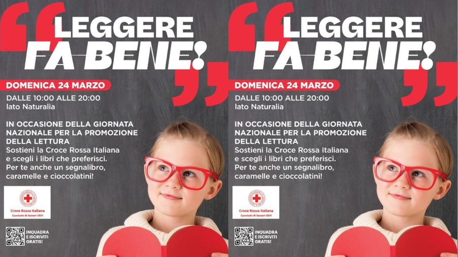 Giornata nazionale per la promozione della lettura, a Sassari una raccolta fondi per la Croce Rossa