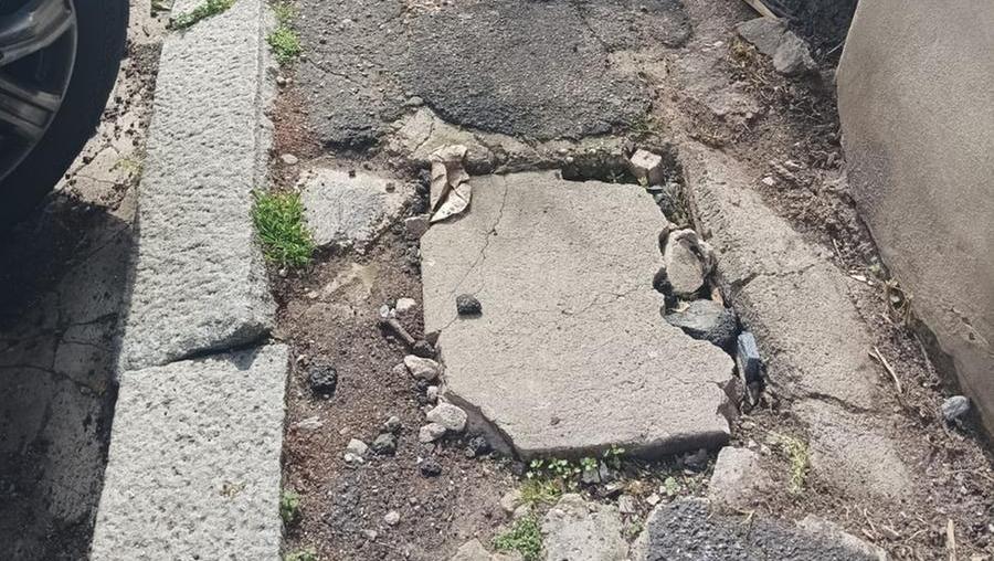 Un dettaglio di un marciapiede a Oristano