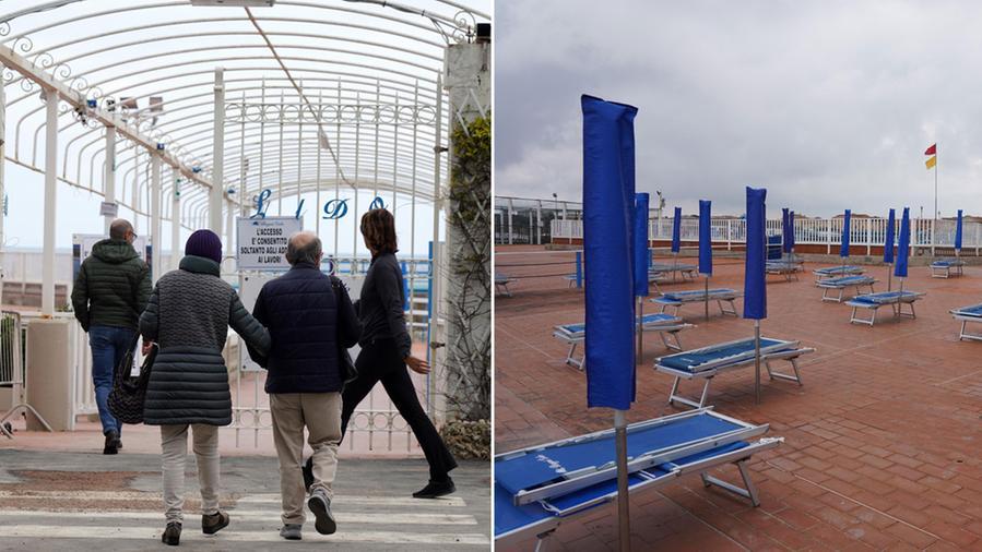 Livorno, l’azzardo del mare a primavera: vento e nuvole rovinano l’apertura anticipata dei bagni