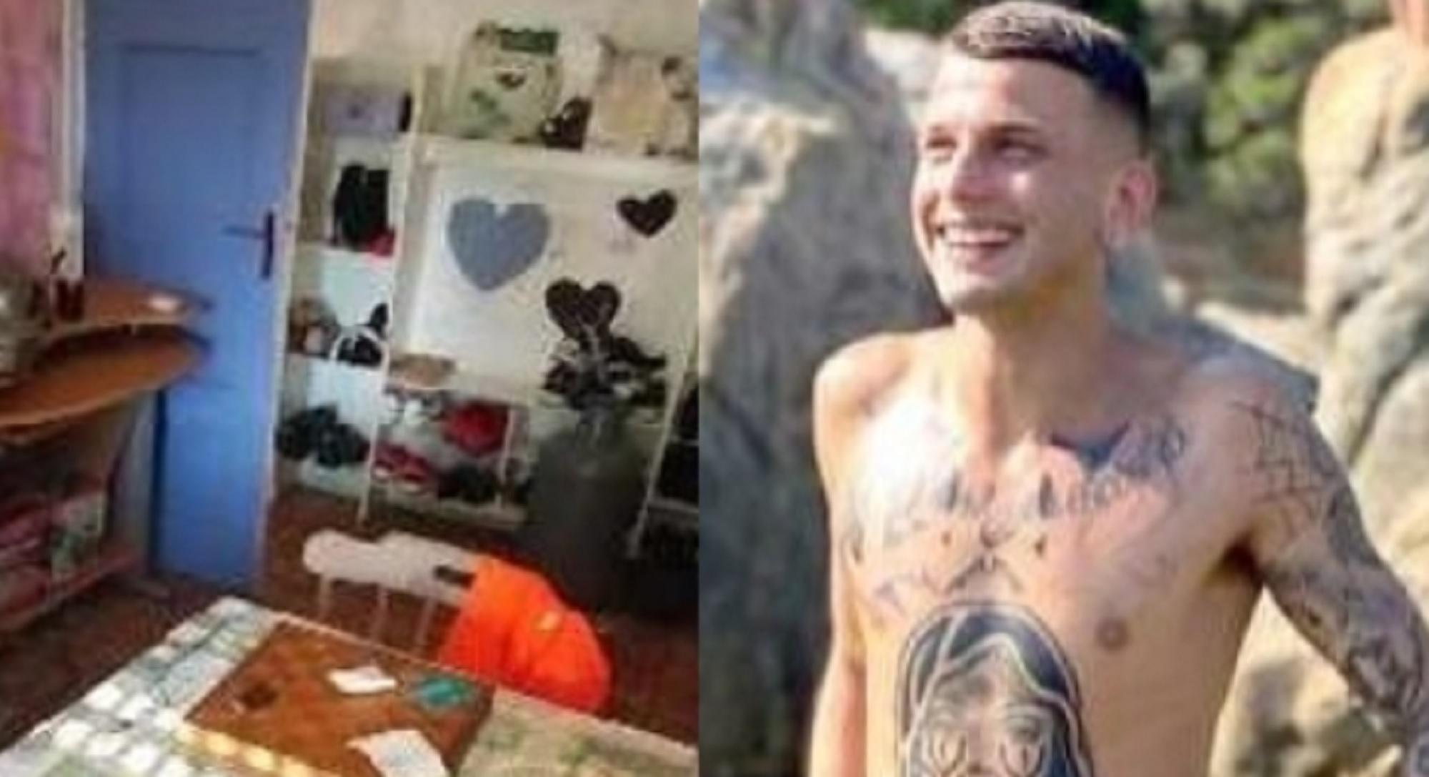 A sinistra la camera da letto dalla quale è precipitato Denny Magina (lui nella foto a destra)