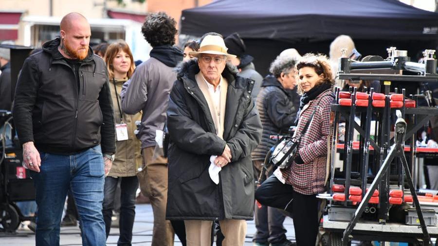 Dustin Hoffman a Lucca durante le riprese del film