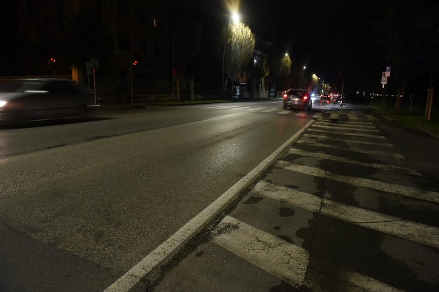 
	Il tratto del viale Giusti nel quale &egrave; avvenuto l'incidente

