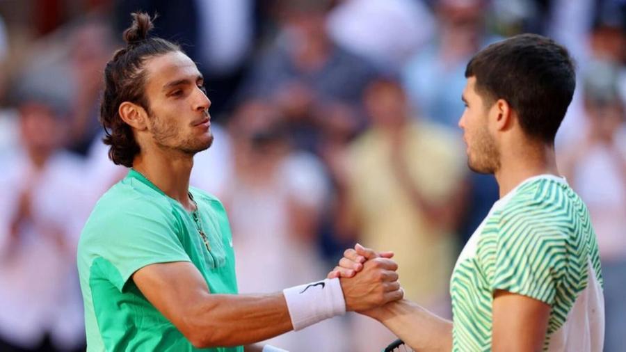 
	A sinistra Lorenzo Musetti a destra Carlos Alcaraz

