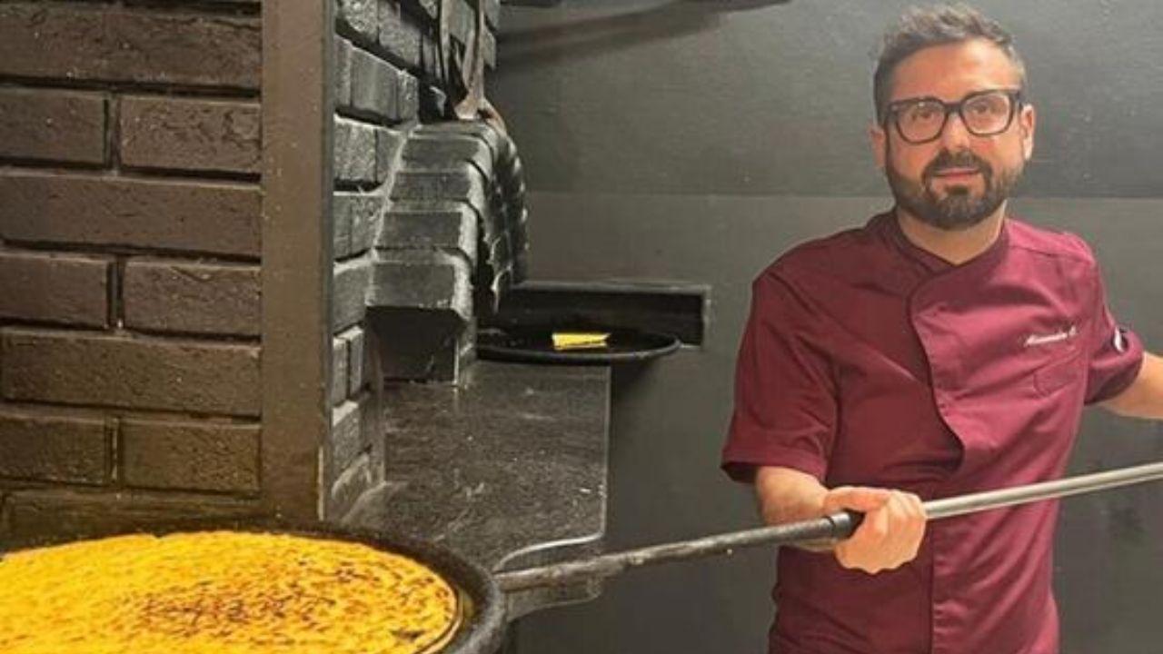 Alessandro Oliva al forno della sua pizzeria