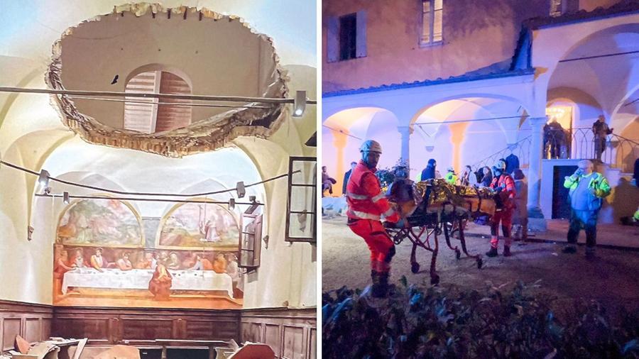 
	La voragine nel pavimento e i soccorsi nell'ex convento


