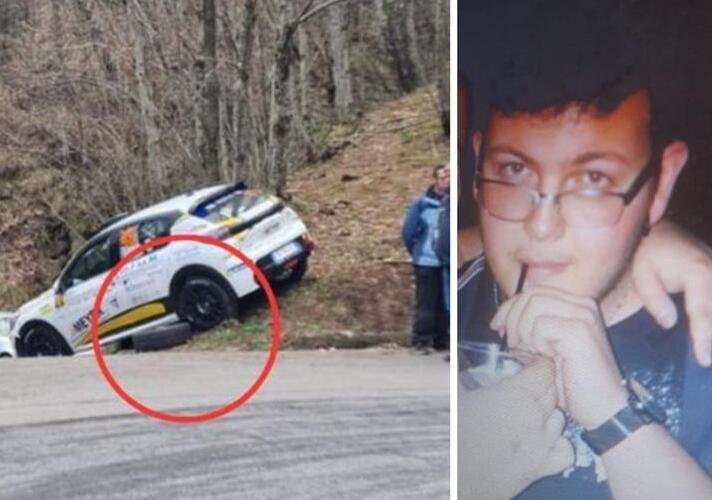 
	La macchina da cui si &egrave; staccata la ruota che ha colpito Alessandro Valletta

