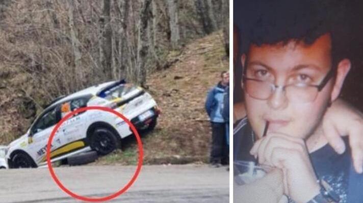 La macchina da cui si è staccata la ruota che ha colpito Alessandro Valletta